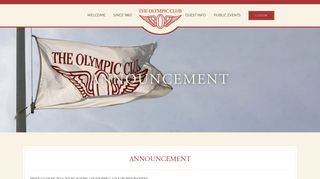 The Olympic Club | Announcement - Welcome to the New Olympic ...