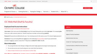 OC Web Mail (Staff & Faculty) | Olympic College