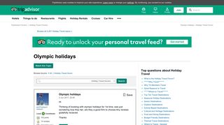 Olympic holidays - Holiday Travel Message Board - TripAdvisor