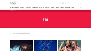 FAQ - Olympic.org Registration