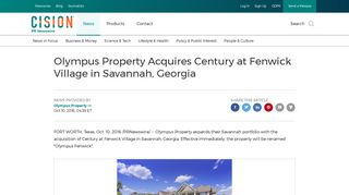 Olympus Property Acquires Century at Fenwick Village in Savannah ...