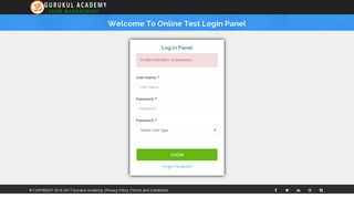 Online Test Login Panel - Gurukul Academy
