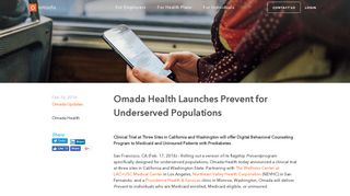 Omada Health Launches Prevent for Underserved Populations