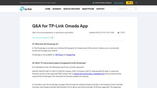 Q&A for TP-Link Omada App | TP-Link United Arab Emirates