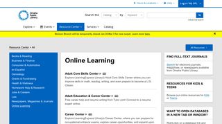 Online Learning | Omaha Public Library