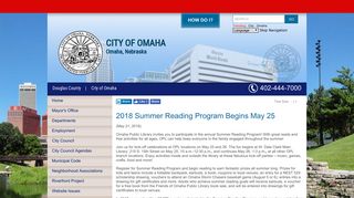 2018 Summer Reading Program Begins May 25 - City of Omaha
