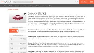 Omaha Steaks - MyPoints: Your Daily Rewards Program