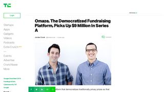 Omaze, The Democratized Fundraising Platform, Picks Up $9 Million ...