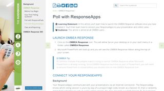 The Guide – Poll with ResponseApps - OMBEA