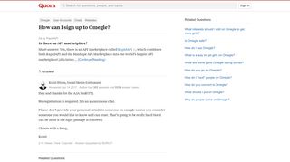 How to sign up to Omegle - Quora