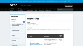 ALERT® Product Guide - DTCC Learning Center