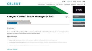 Omgeo Central Trade Manager (CTM) | DTCC | Celent