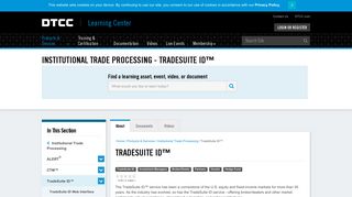 TradeSuite ID™ - DTCC Learning Center