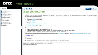 TradeSuite ID on the Web - About Confirm/Affirm - DTCC.com