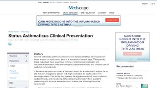 Status Asthmaticus Clinical Presentation: History, Physical Examination