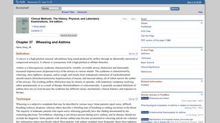Wheezing and Asthma - Clinical Methods - NCBI Bookshelf