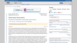 Clinical review: Severe asthma - NCBI - NIH