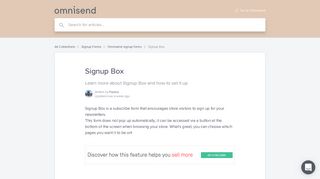 Signup Box | Omnisend Knowledge Base