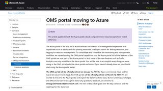 OMS portal moving to Azure | Microsoft Docs