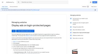 Display ads on login-protected pages - AdSense Help - Google Support