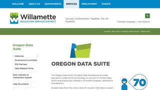 Oregon Data Suite / Welcome - Willamette Education Service District