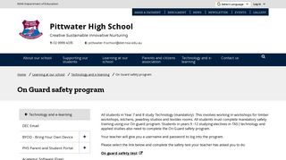 On Guard safety program - Pittwater High School