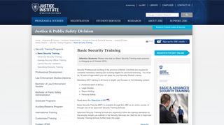 Basic Security Training | Justice Institute of British Columbia