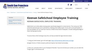 Keenan SafeSchool Employee Training