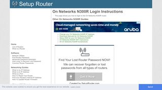 Login to On Networks N300R Router - SetupRouter