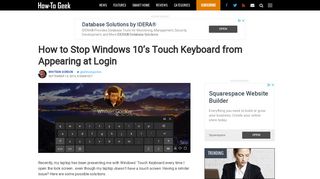How to Stop Windows 10's Touch Keyboard from Appearing at Login