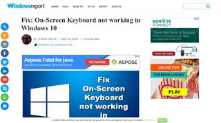 Fix: On-Screen Keyboard not working in Windows 10 - Windows Report