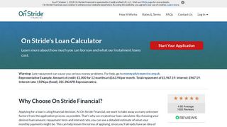 Loan Calculator - Personal Loans - On Stride Financial