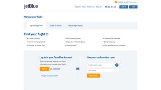 JetBlue | Manage Your Flight | Upcoming travel