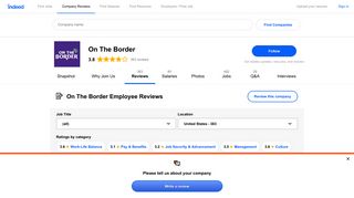 Working at On The Border: 362 Reviews | Indeed.com