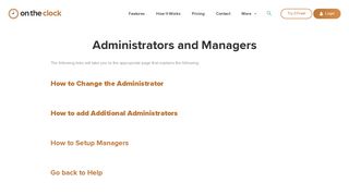 Administrators and Managers • OnTheClock Time Clock