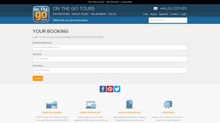 Manage your booking | Customer log-in | On The Go Tours