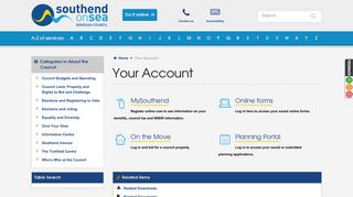 Your Account | Southend-on-Sea Borough Council