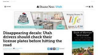 Disappearing decals: Utah drivers should check their license plates ...