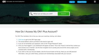 How do I access my ON1 Plus account? – ON1 Support