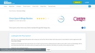 Once Upon a Bingo Review | Just Pay £10 & Play With £20