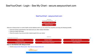 SeeYourChart - Login - See My Chart - secure.seeyourchart.com