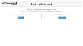 Login to Dashboard - OnCommand Connection