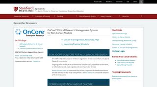 OnCore Resources | Spectrum | Stanford Medicine
