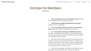 YWCA AmeriCorps - OnCorps for Members - Google Sites