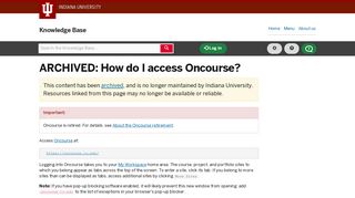 How do I access Oncourse? - IU Knowledge Base - Indiana University