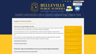 OnCourse Curriculum – Academics – Belleville Public Schools