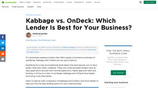Kabbage vs. OnDeck: Which Lender Is Best for Your Business?