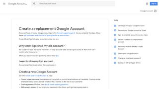 Create a replacement Google Account - Google Account Help
