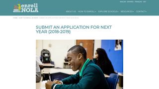 Submit an Application for Next Year (2018-2019) - EnrollNOLA