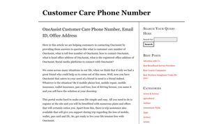 OneAssist Customer Care Phone Number, Email ID, Office Address ...